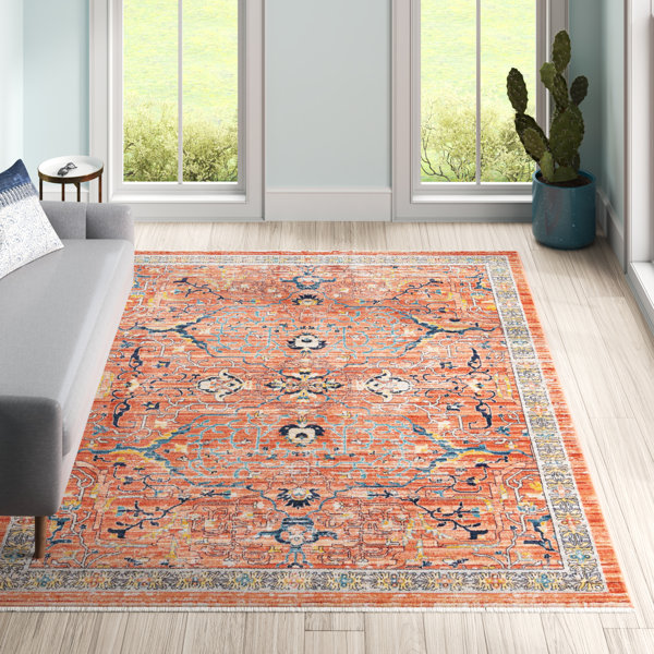 Mistana™ Eggen Floral Brick Red Area Rug & Reviews Wayfair